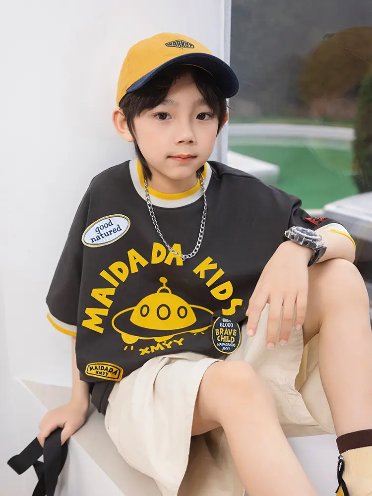 Panda Yuanyuan 2025 Kids Huzhou T-Shirt Black Yellow - Image 6