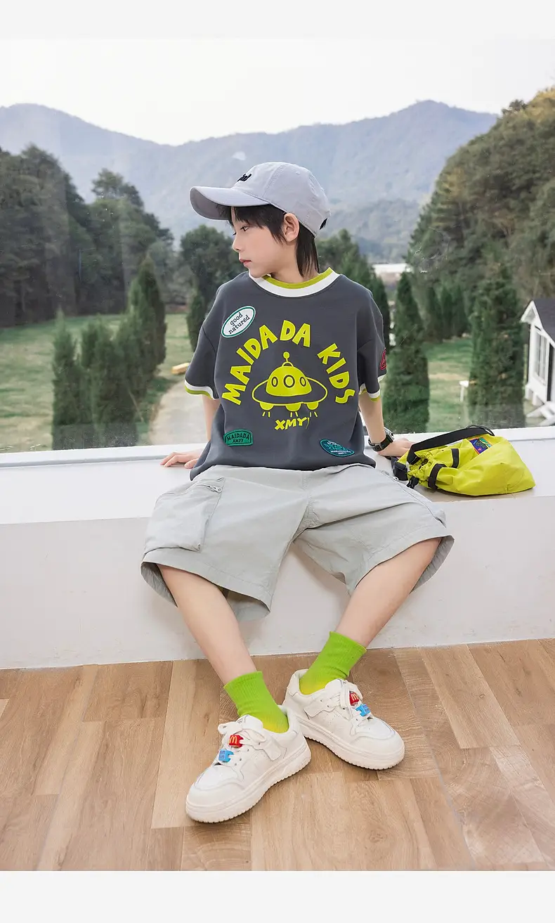 Panda Yuanyuan 2025 Kids Huzhou T-Shirt Black Yellow — feature 25
