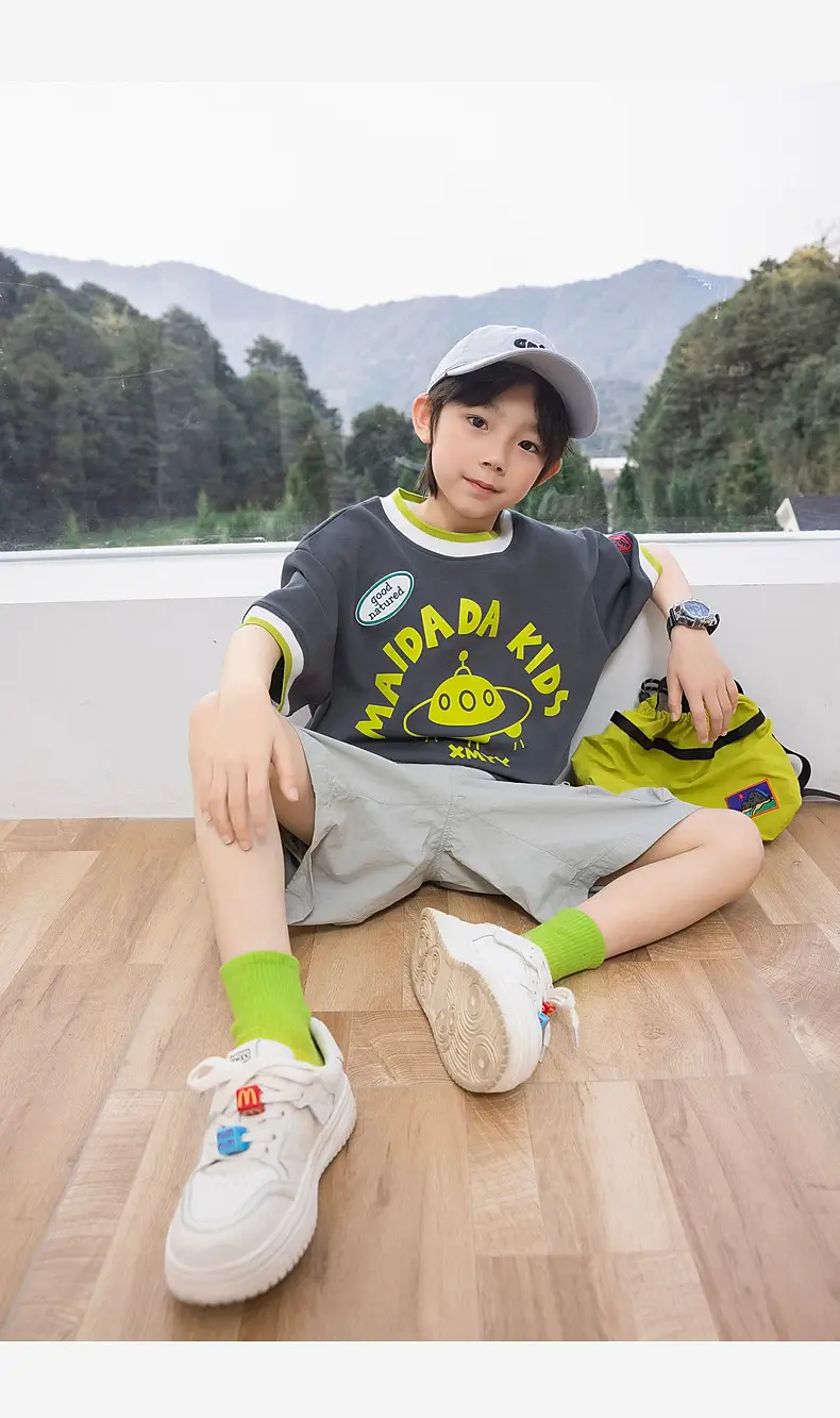Panda Yuanyuan 2025 Kids Huzhou T-Shirt Black Yellow — feature 26