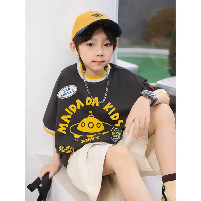 Panda Yuanyuan 2025 Kids Huzhou T-Shirt Black Yellow - Image 2