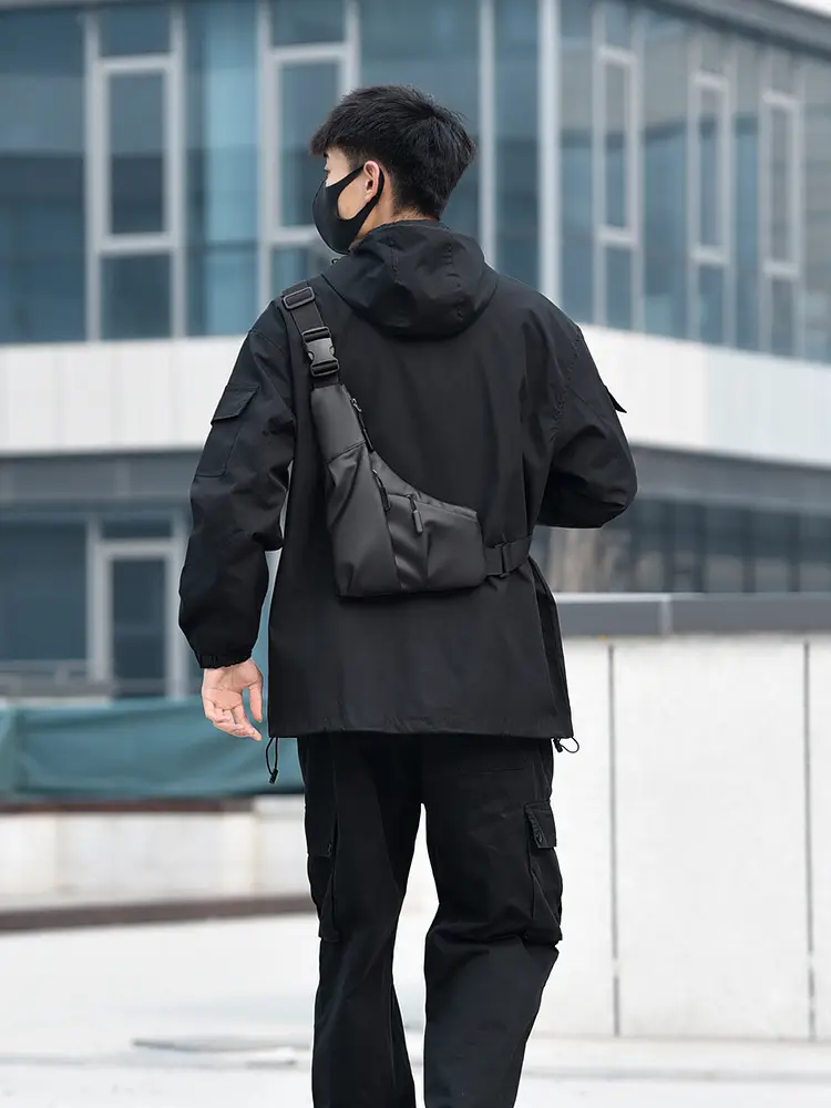 Men's Black Crossbody Bag Sports Wear Luggage