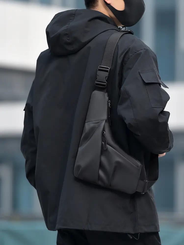 Men's Black Crossbody Bag Sports Wear Luggage