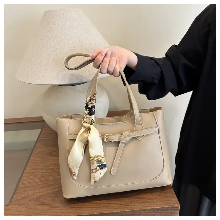 Black Silk Scarf Shoulder Bag with Gold Embroidery — feature 2