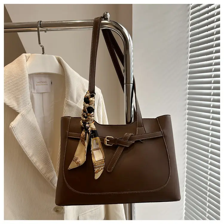 Black Silk Scarf Shoulder Bag with Gold Embroidery — feature 24