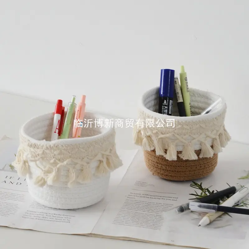 Braided Cotton Cosmetic Brush Barrel for Home Office Storage - Image 7