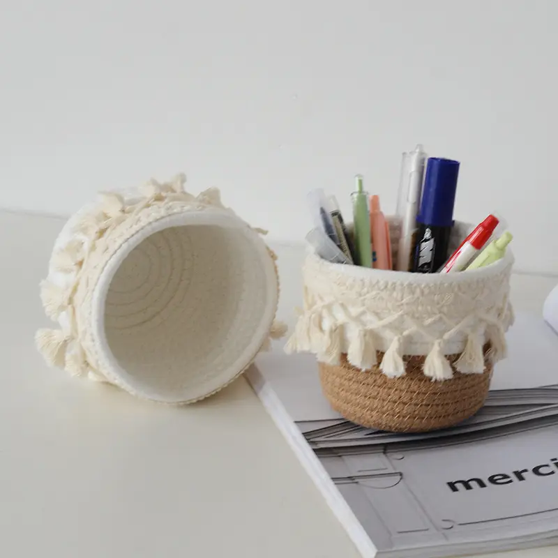 Braided Cotton Cosmetic Brush Barrel for Home Office Storage — feature 11