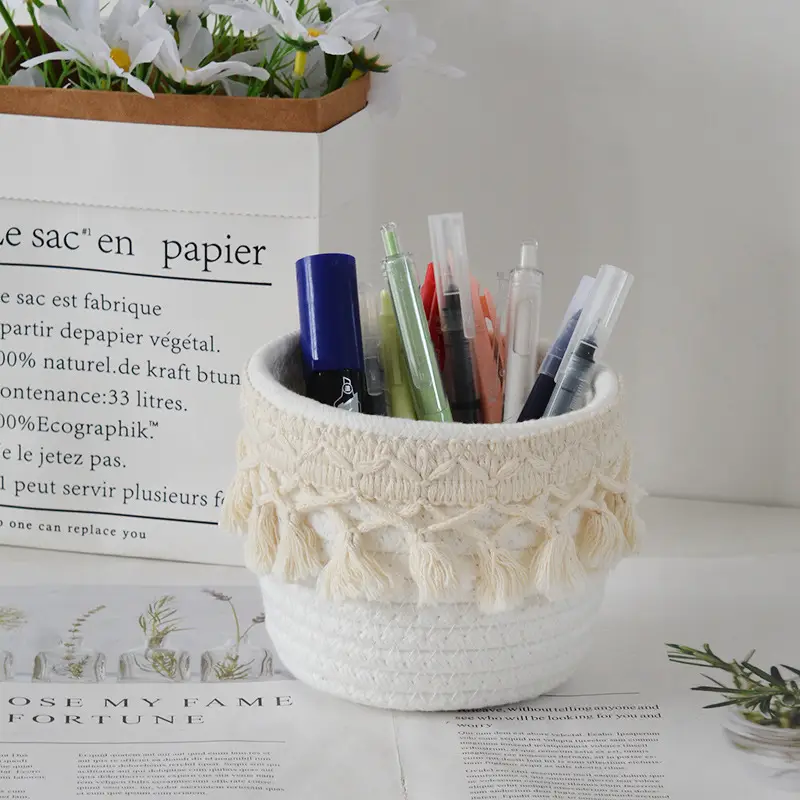 Braided Cotton Cosmetic Brush Barrel for Home Office Storage — feature 8
