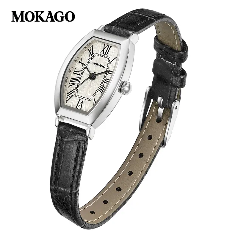 Moka Women's Roman Numeral Leather Strap Quartz Watch - Image 2