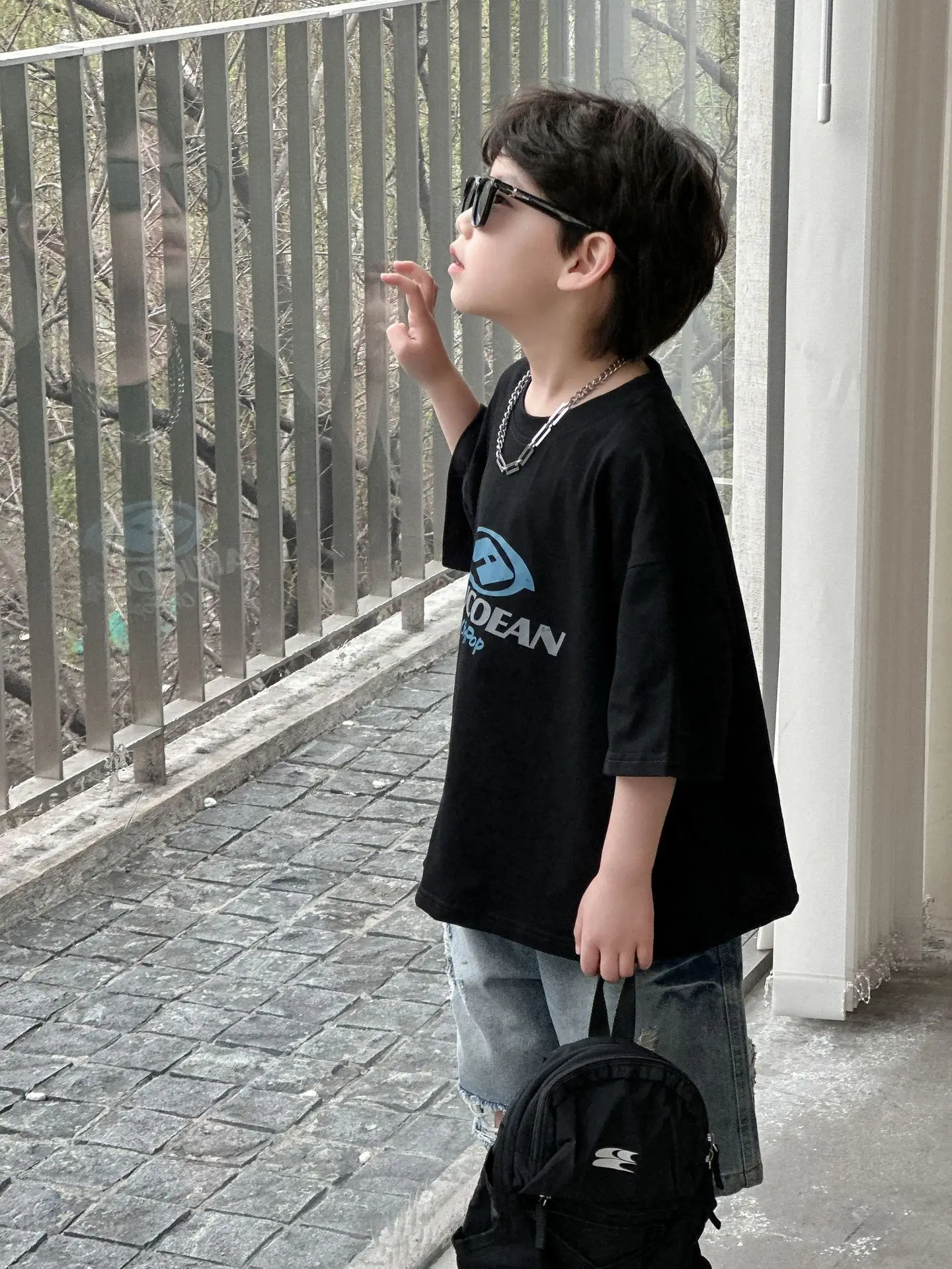 Boys Cotton T-Shirt Black American Style 2025 - Image 5