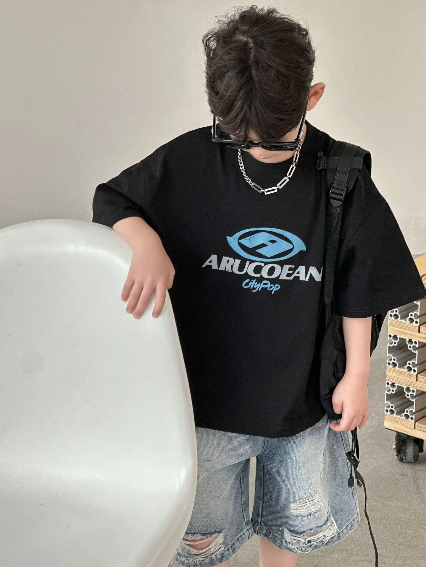 Boys Cotton T-Shirt Black American Style 2025 - Image 6