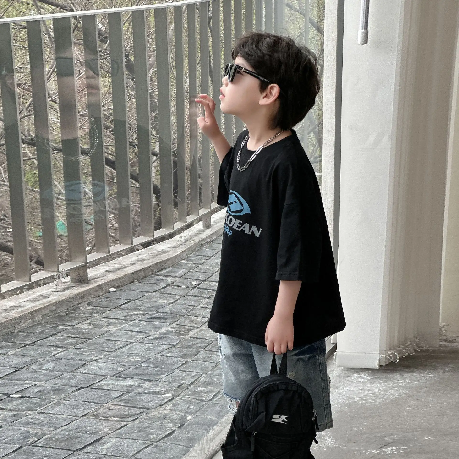 Boys Cotton T-Shirt Black American Style 2025 β feature 14