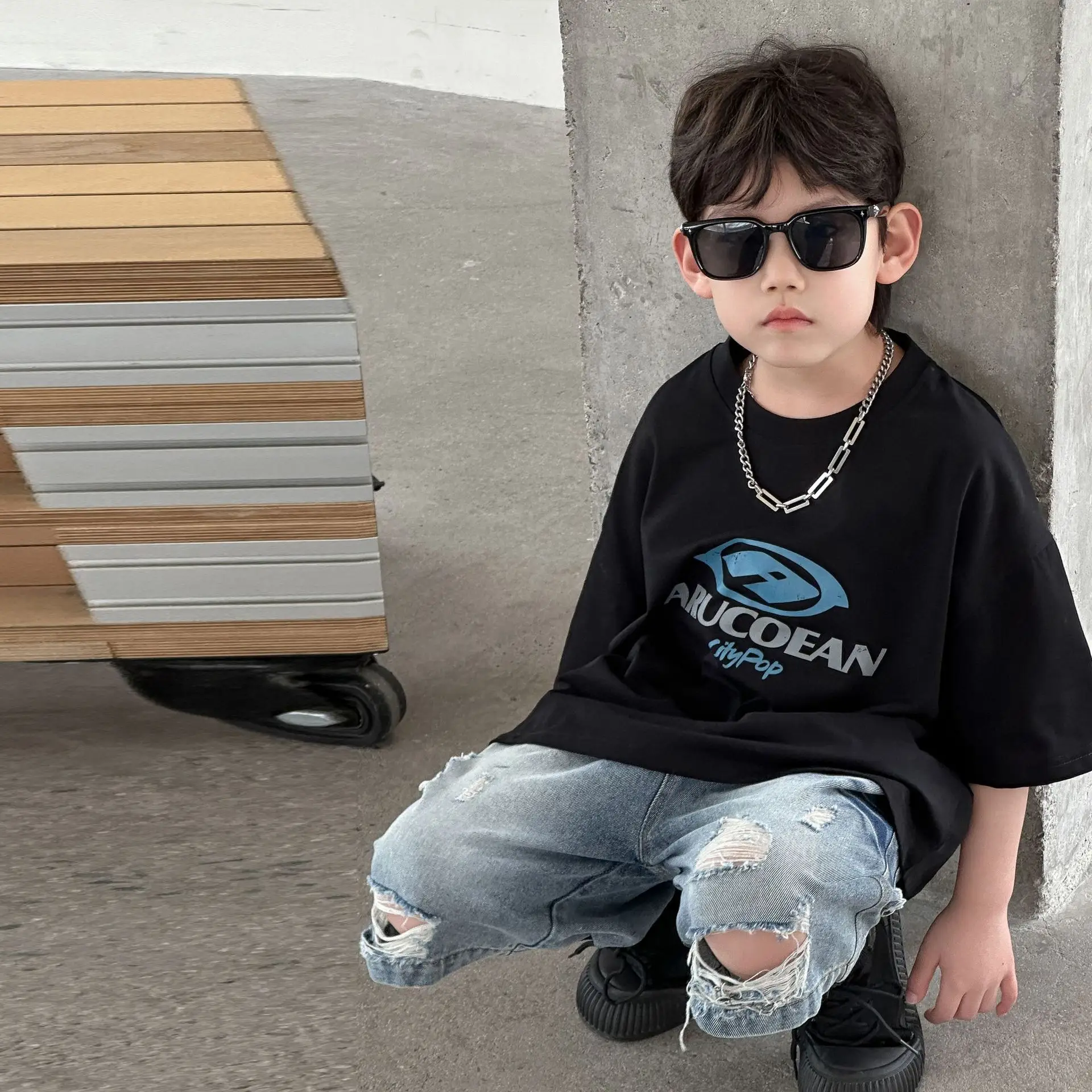 Boys Cotton T-Shirt Black American Style 2025 β feature 7