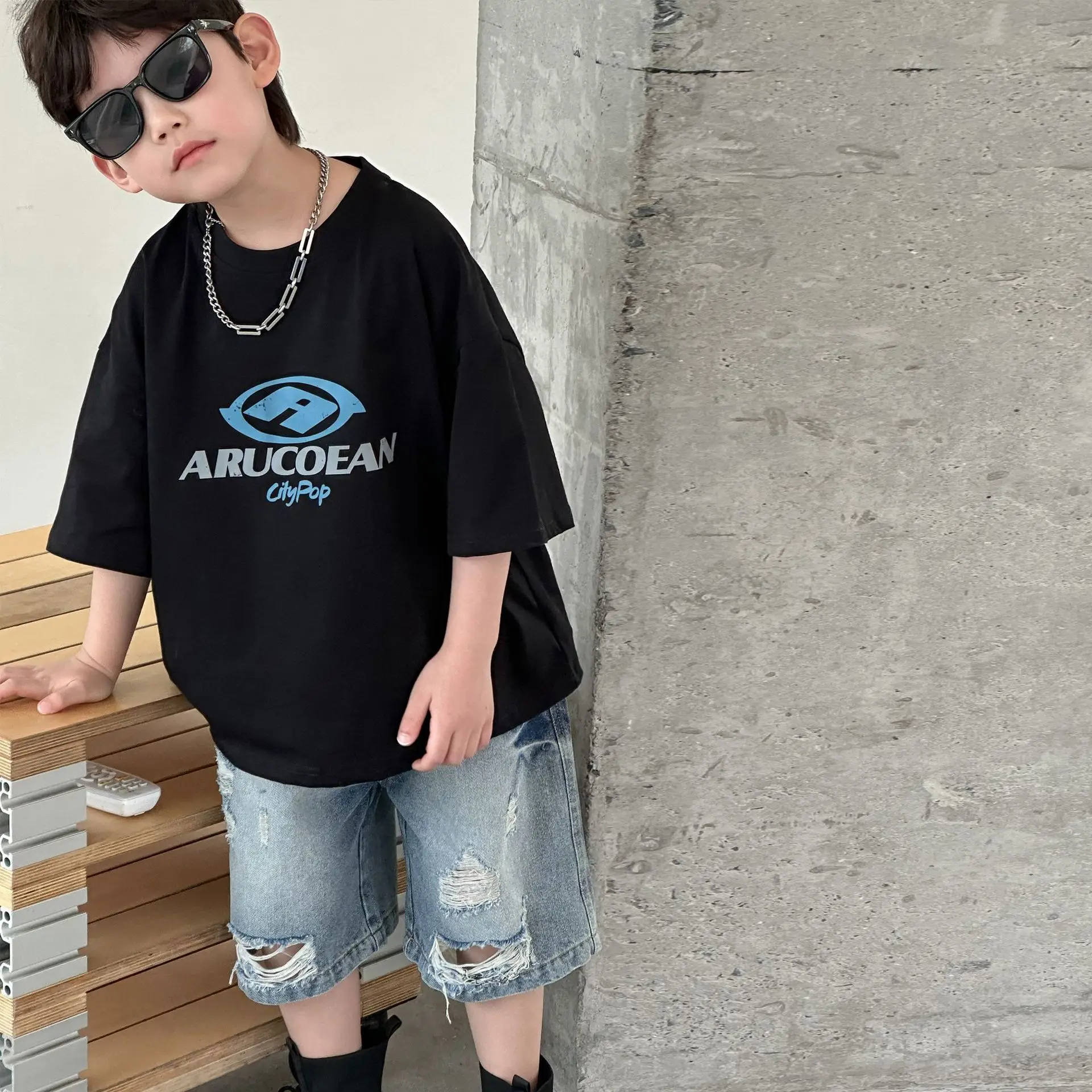 Boys Cotton T-Shirt Black American Style 2025 β feature 9
