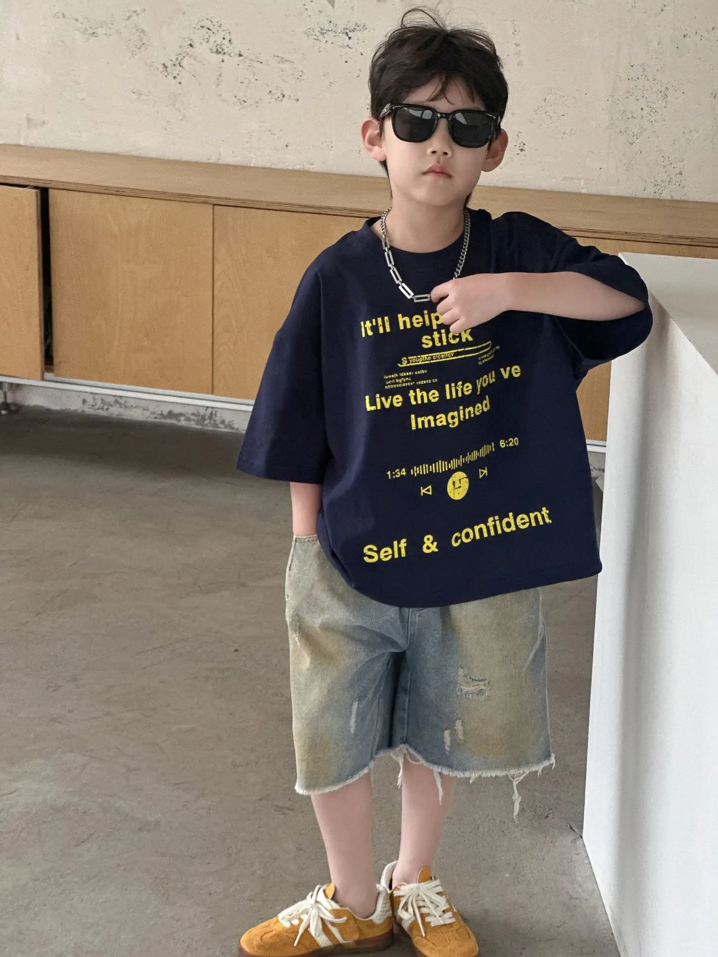 Kids Cotton T-Shirt Boys Summer 2025 Cool Trendy - Image 4