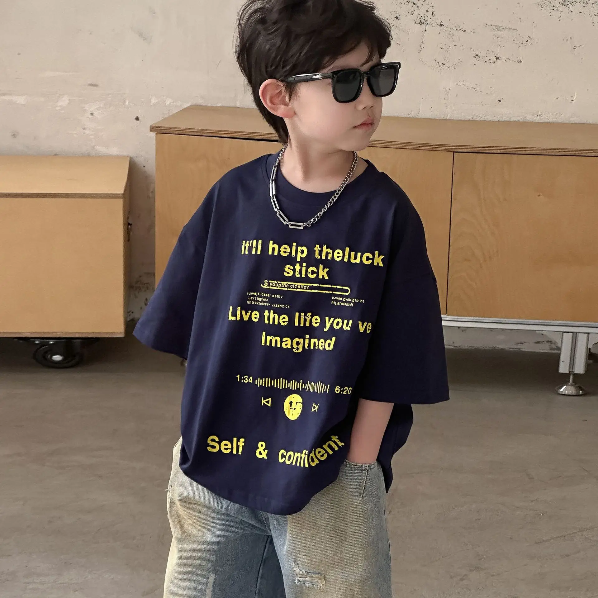 Kids Cotton T-Shirt Boys Summer 2025 Cool Trendy — feature 13