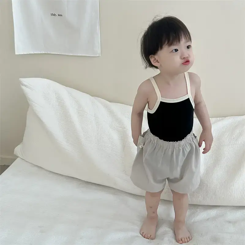 Baby Summer Tank Top Shorts Set Black White 2025 - Image 8