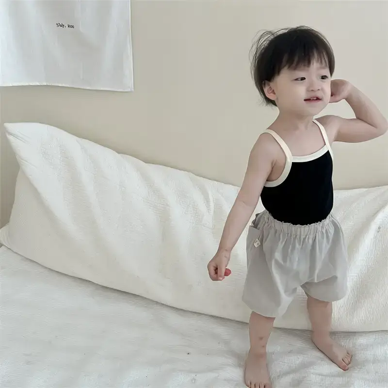 Baby Summer Tank Top Shorts Set Black White 2025 — feature 9