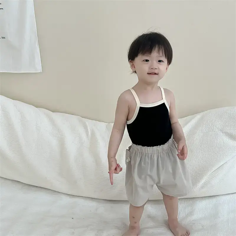 Baby Summer Tank Top Shorts Set Black White 2025 - Image 5