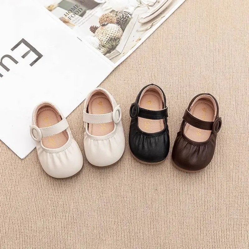 Baby Black Velvet Strap Shoes for Girls 2025
