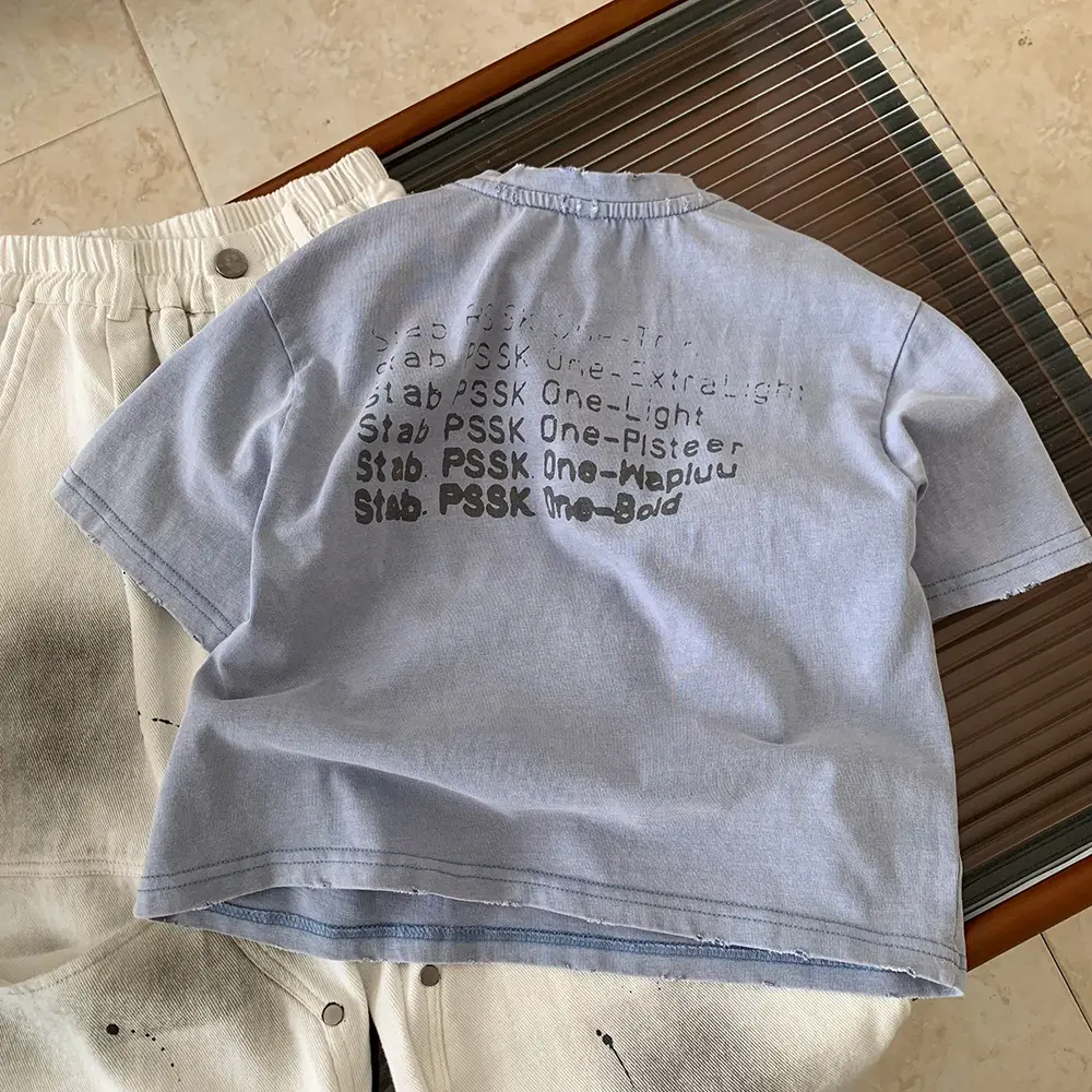 Grey Boys Letter Printed Short Sleeve T-Shirt - Image 2