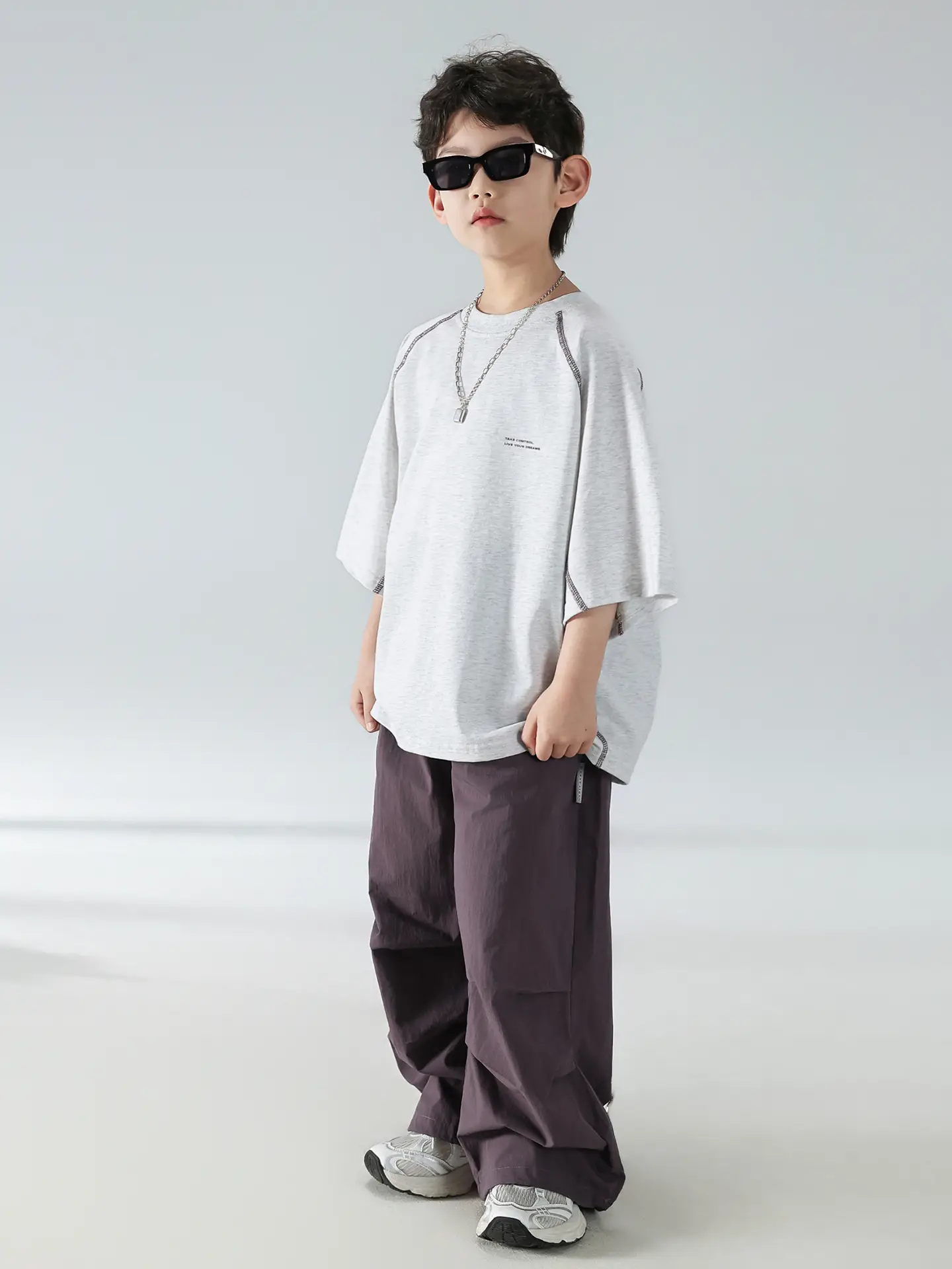 Boys Korean Summer T-Shirt Short Sleeve Suit - Image 5