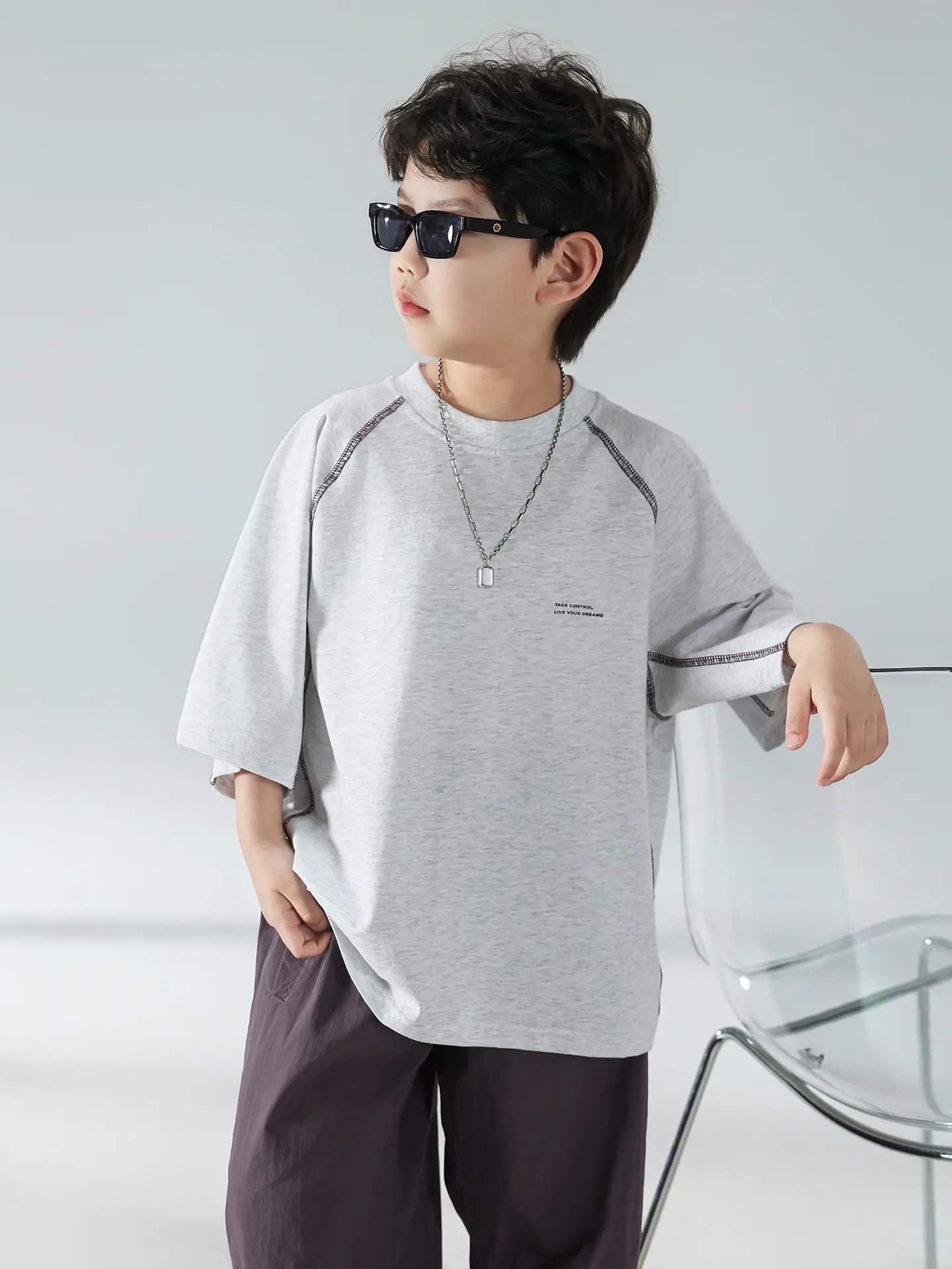 Boys Korean Summer T-Shirt Short Sleeve Suit — feature 21
