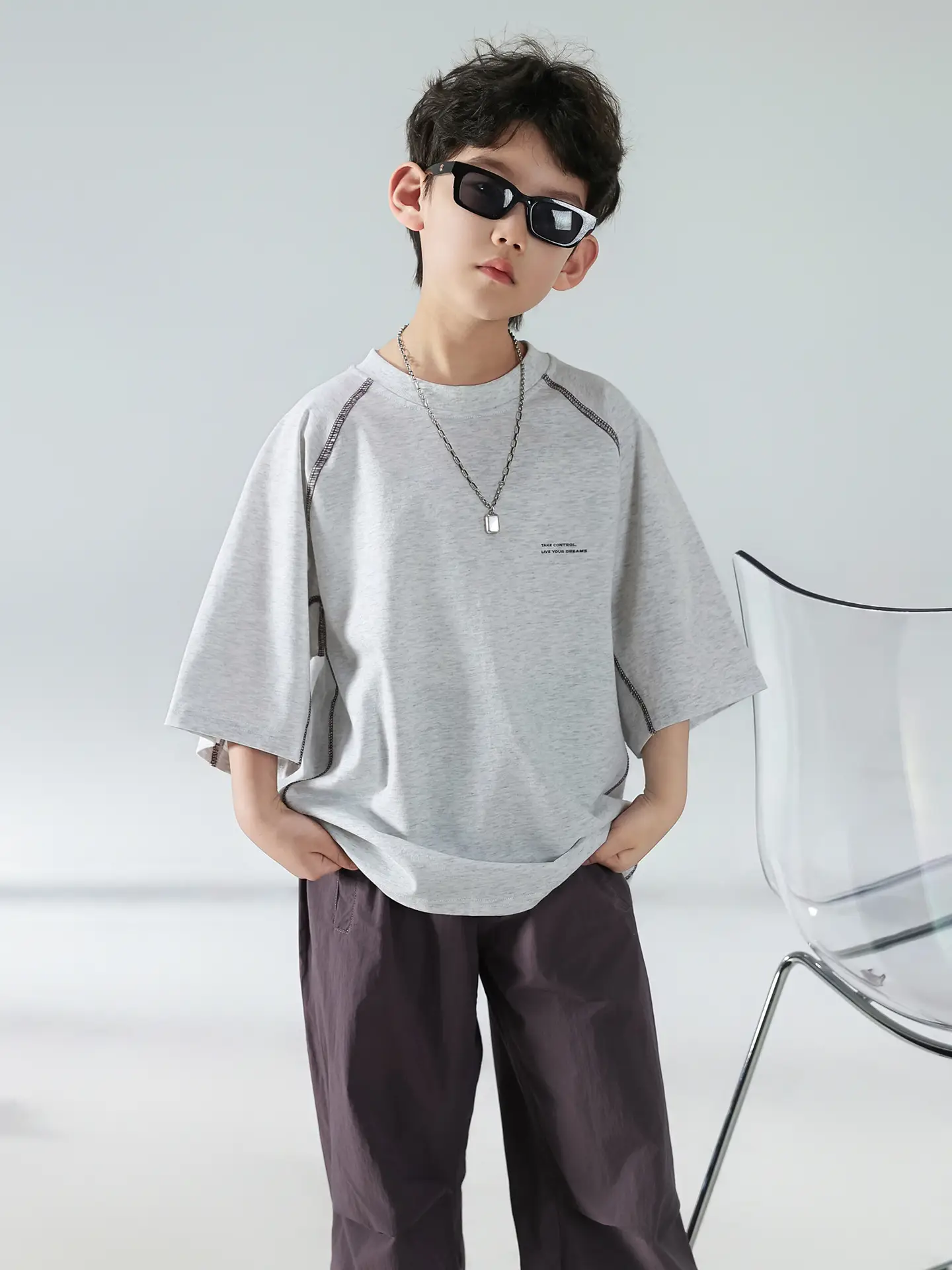 Boys Korean Summer T-Shirt Short Sleeve Suit — feature 22