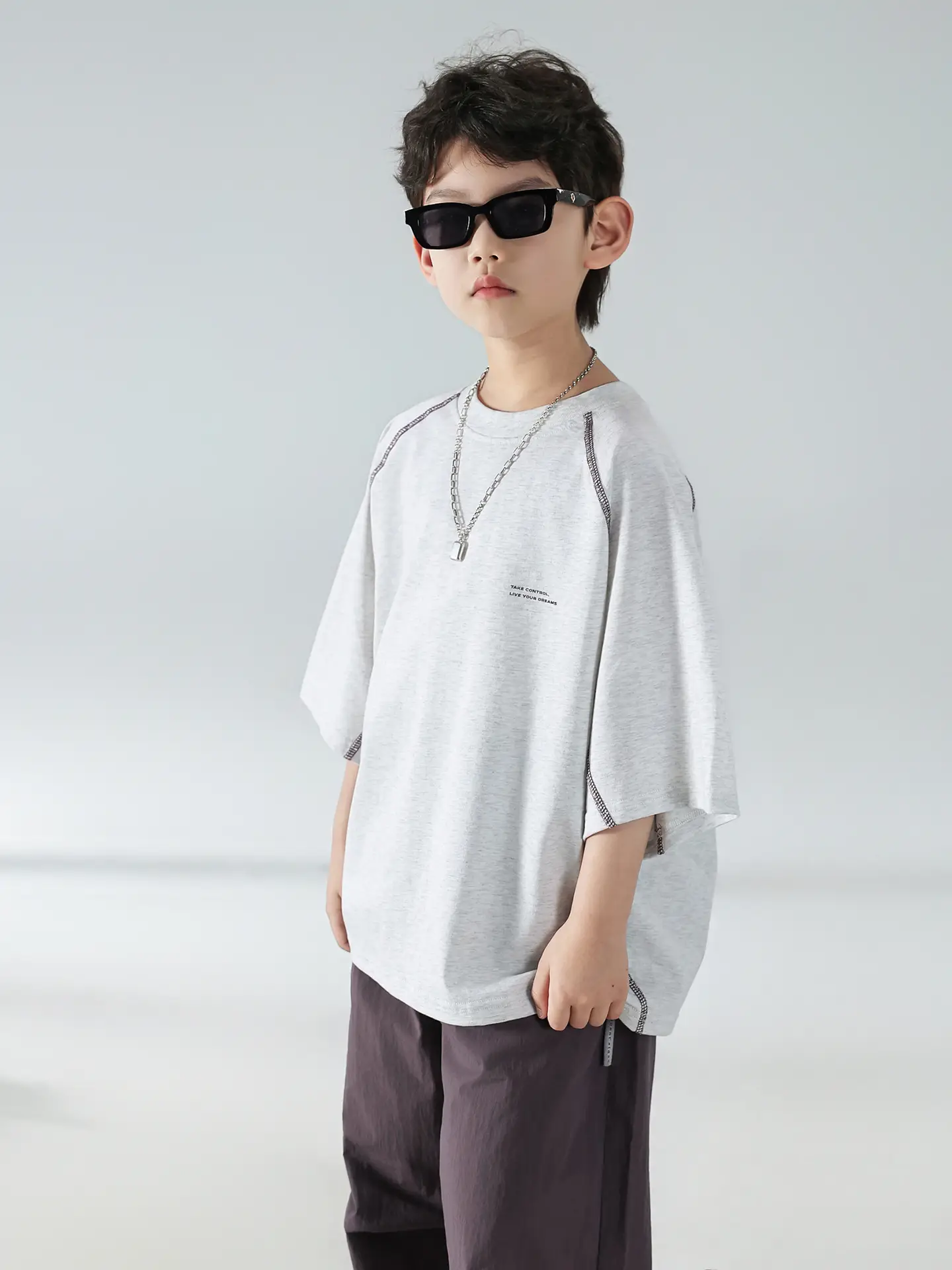 Boys Korean Summer T-Shirt Short Sleeve Suit — feature 23