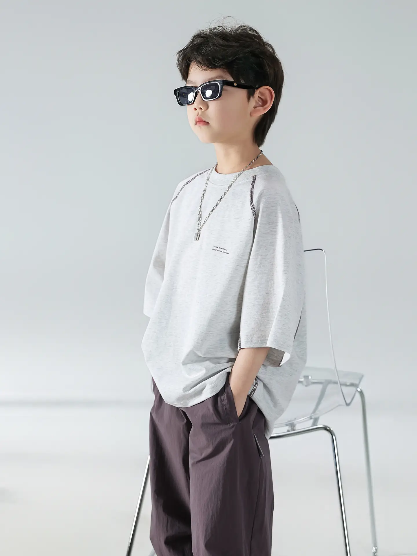 Boys Korean Summer T-Shirt Short Sleeve Suit — feature 24