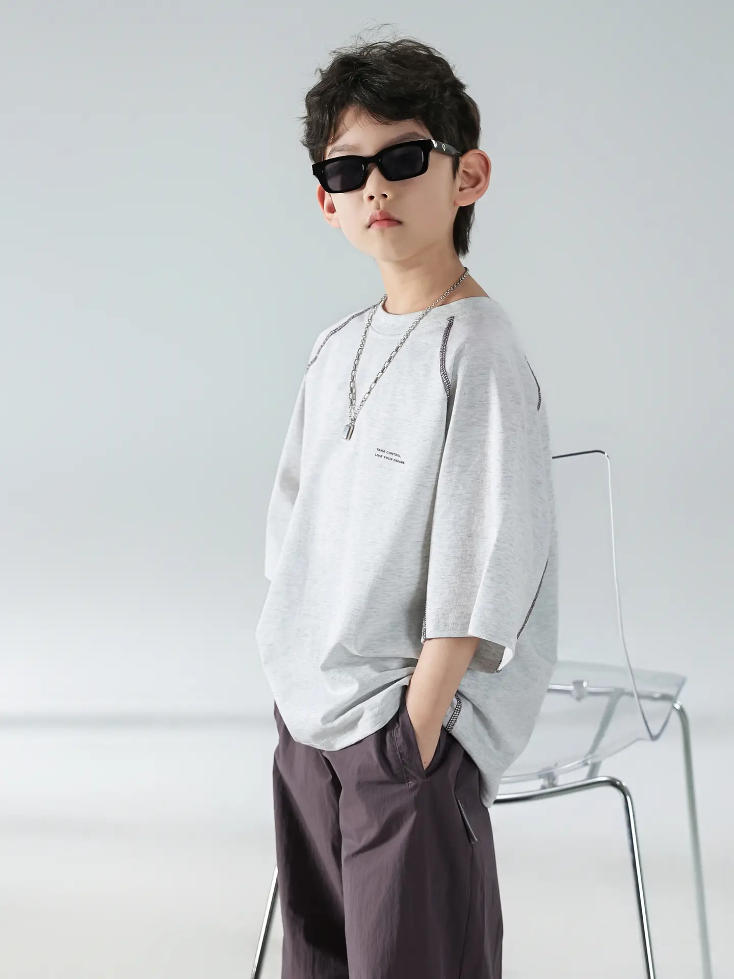 Boys Korean Summer T-Shirt Short Sleeve Suit — feature 25