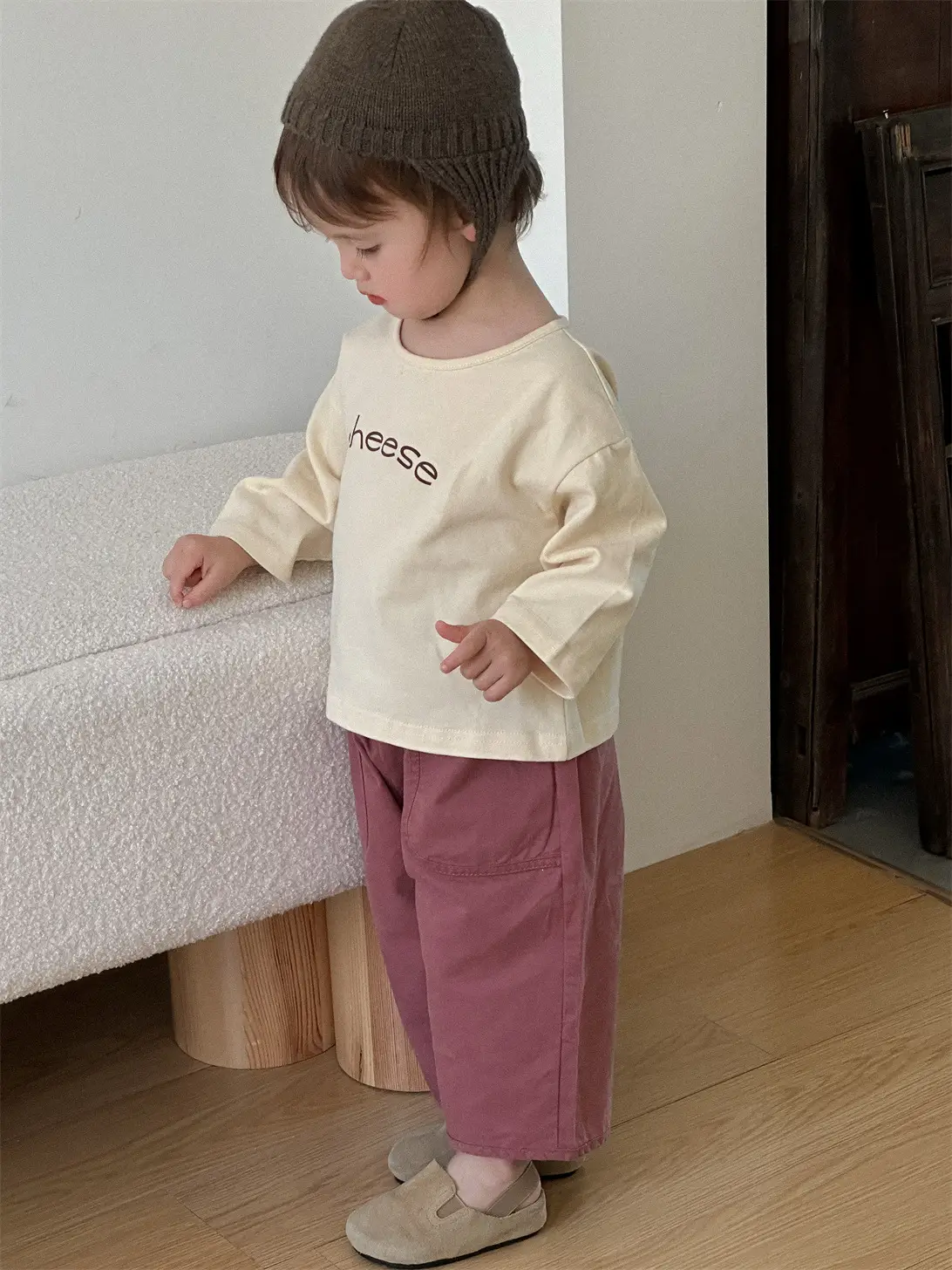 Girls Cheese Letter T-Shirt Pants Suit Autumn Korean Style 2025 - Image 3