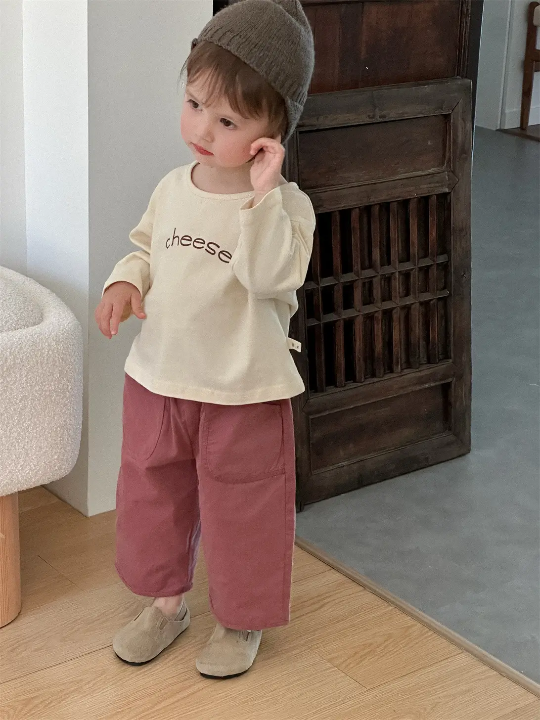 Girls Cheese Letter T-Shirt Pants Suit Autumn Korean Style 2025 - Image 5