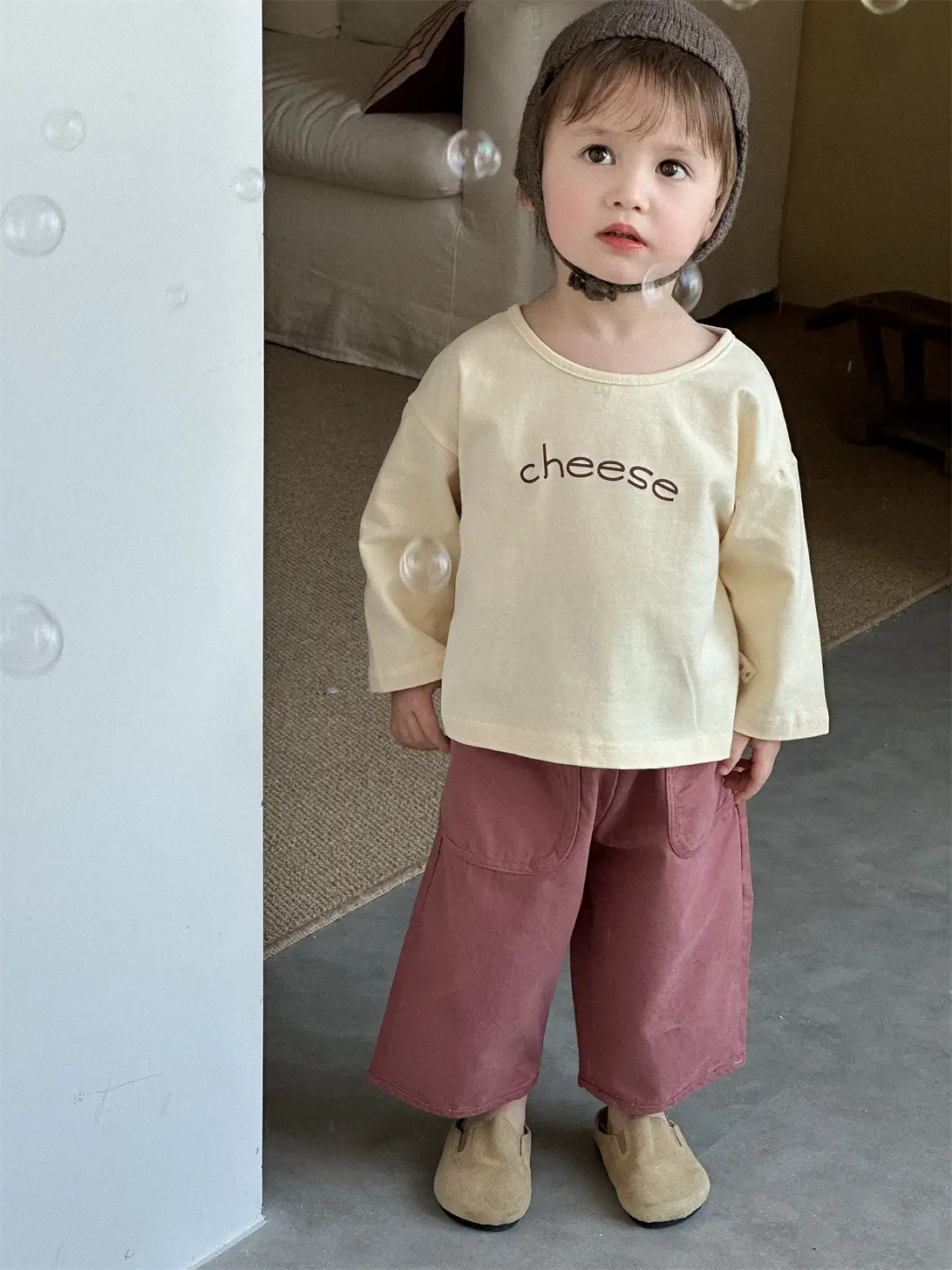 Girls Cheese Letter T-Shirt Pants Suit Autumn Korean Style 2025 - Image 6