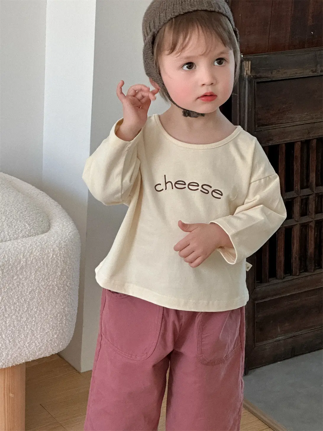 Girls Cheese Letter T-Shirt Pants Suit Autumn Korean Style 2025 - Image 7