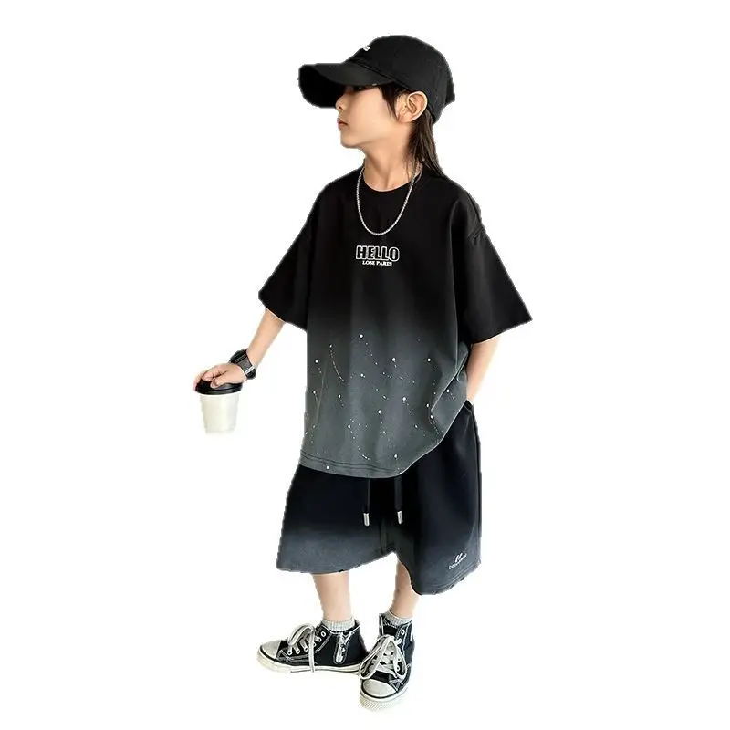 Boys 2026 Starry Sky Loose Sleeve T-Shirt Black - Image 6