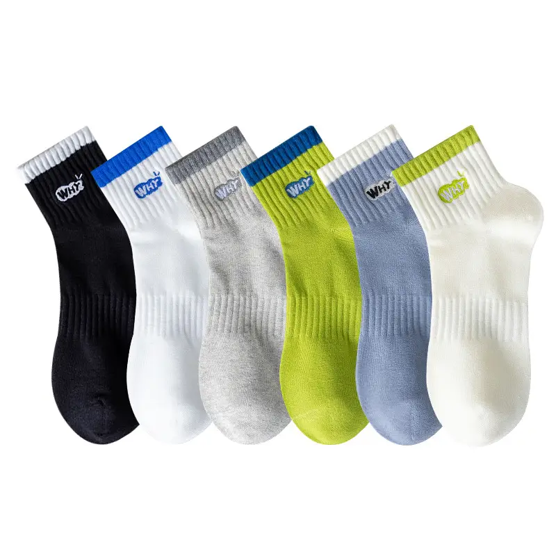 Socks men's spring and summer cotton 7a antibacterial spring and autumn deodorant mid-tube socks Xinjiang cotton tide mid-short socks boys sports socks