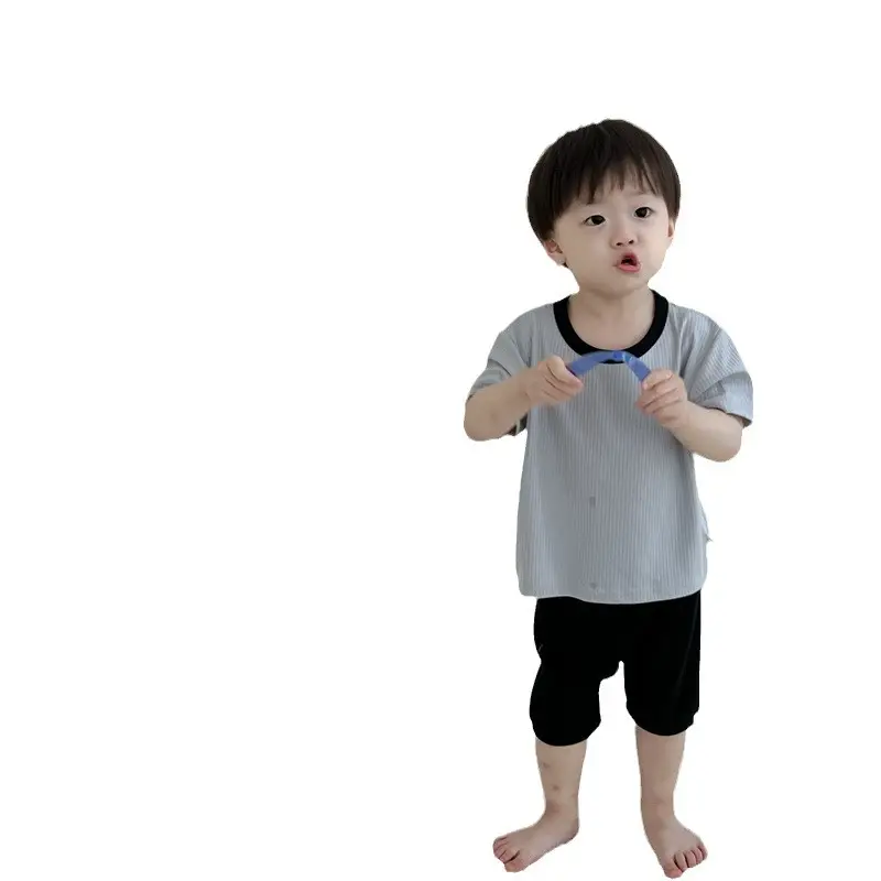 Kids Contrast T-Shirt Shorts Suit Summer Boys 2025 - Image 7