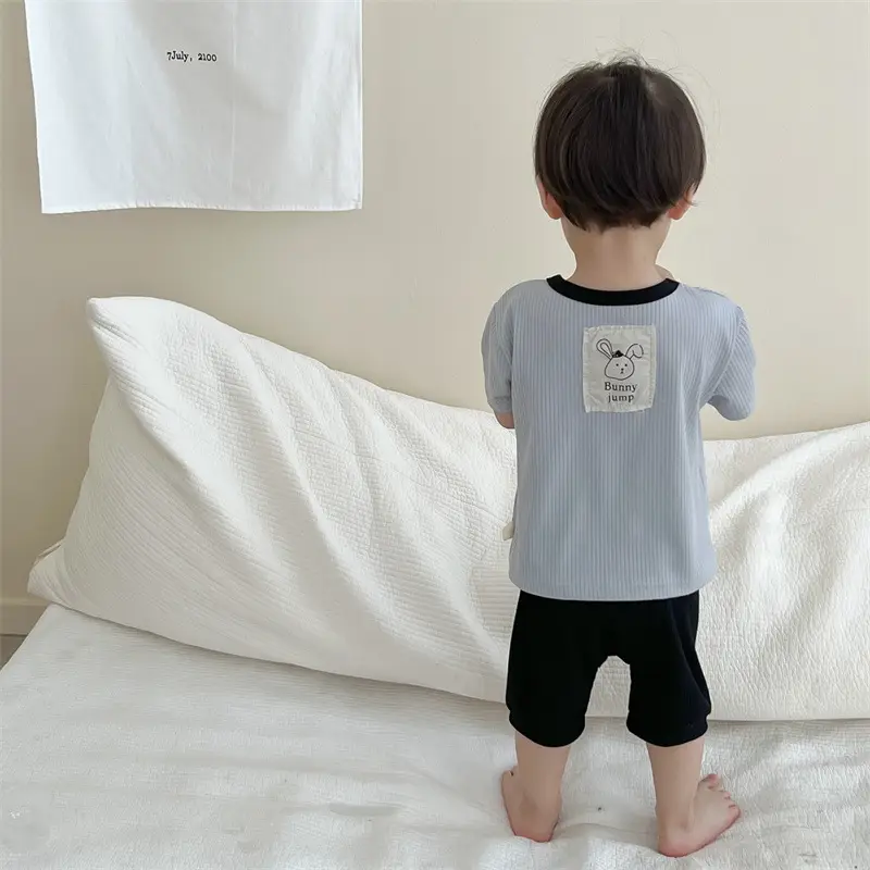 Kids Contrast T-Shirt Shorts Suit Summer Boys 2025 — feature 13