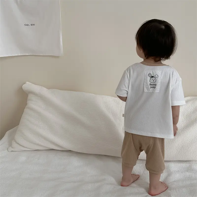 Kids Contrast T-Shirt Shorts Suit Summer Boys 2025 — feature 3