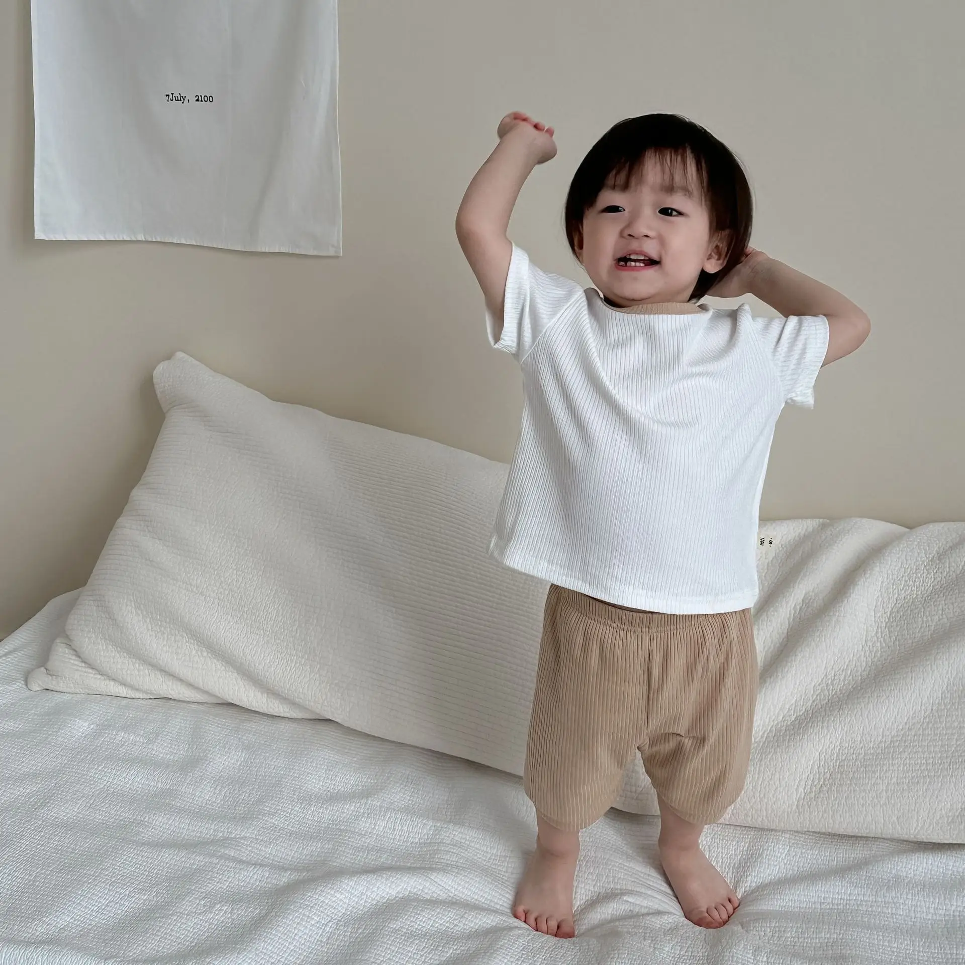 Kids Contrast T-Shirt Shorts Suit Summer Boys 2025 - Image 3