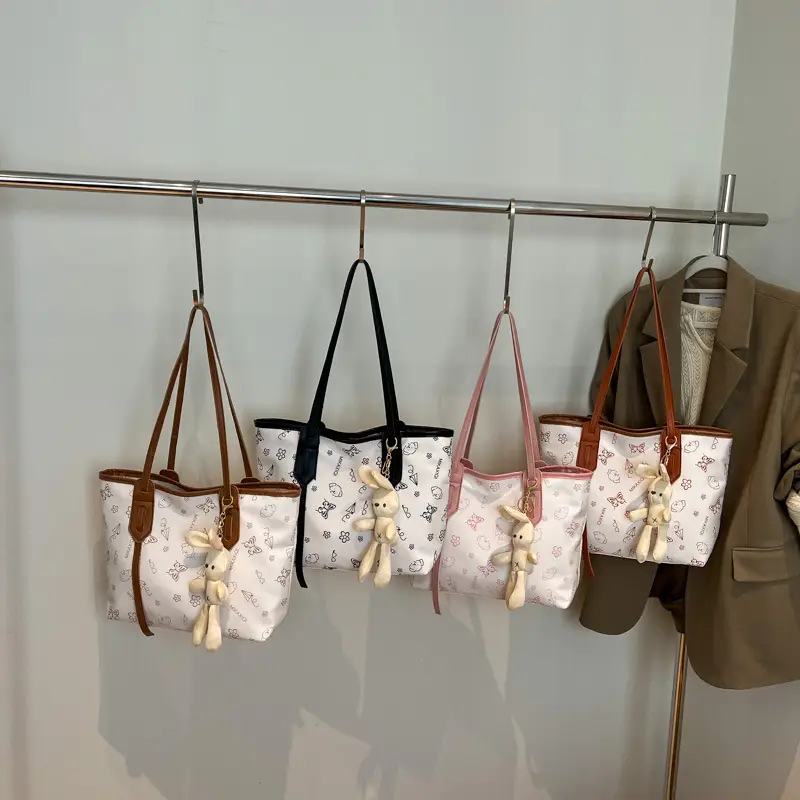 New Fashion Women's Printed Tote Bag with Cute Bear Design - Image 10