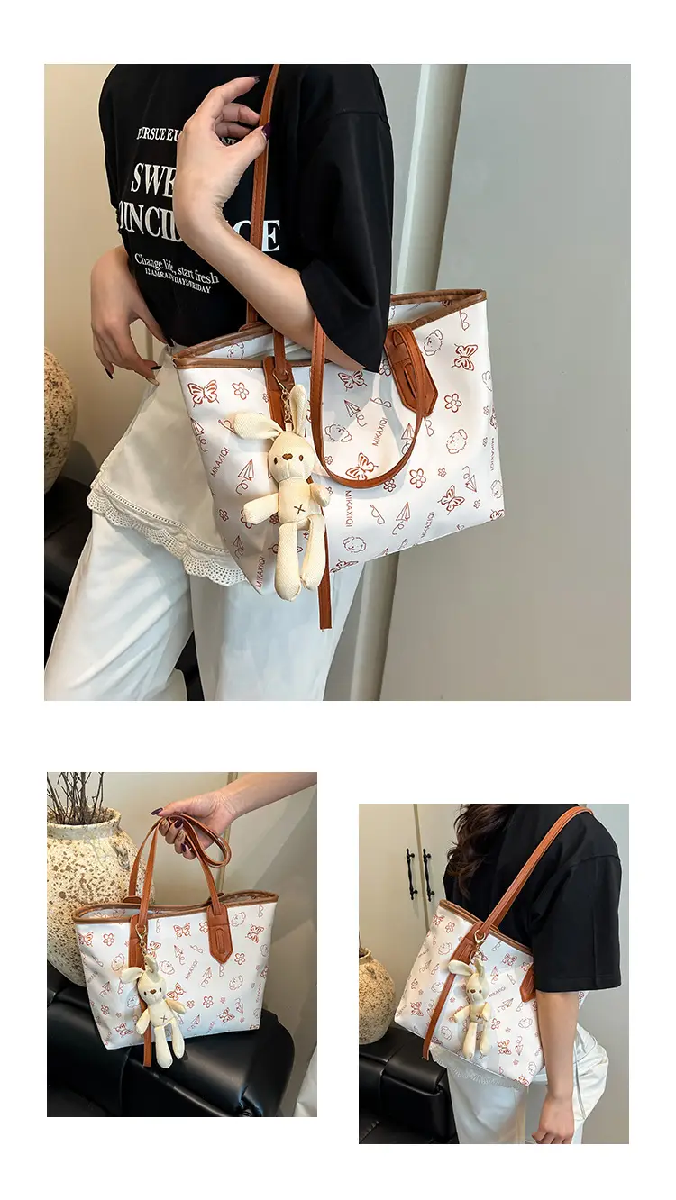 New Fashion Women's Printed Tote Bag with Cute Bear Design — feature 26