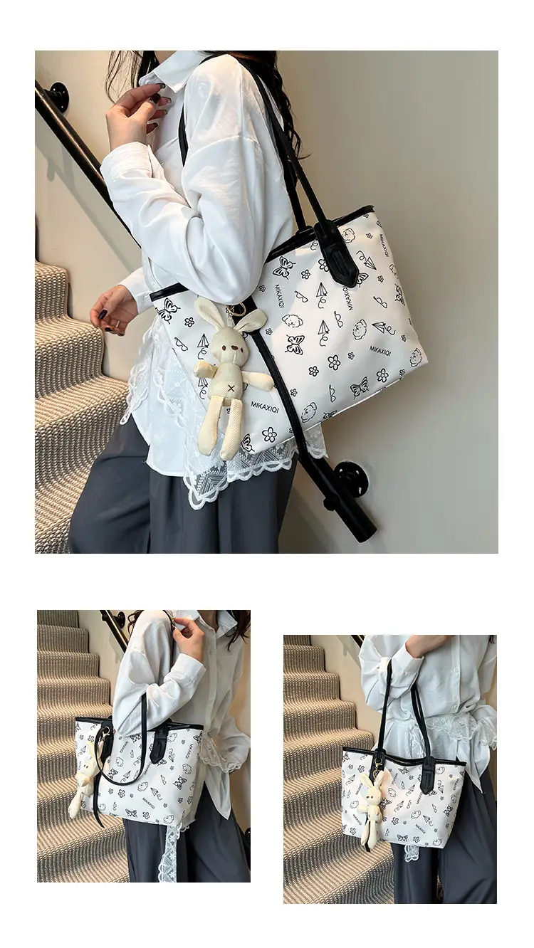New Fashion Women's Printed Tote Bag with Cute Bear Design — feature 27