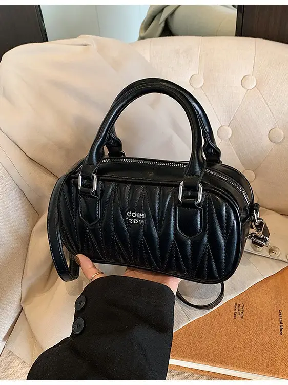 Black Quilted Crossbody Bag for Women 2025