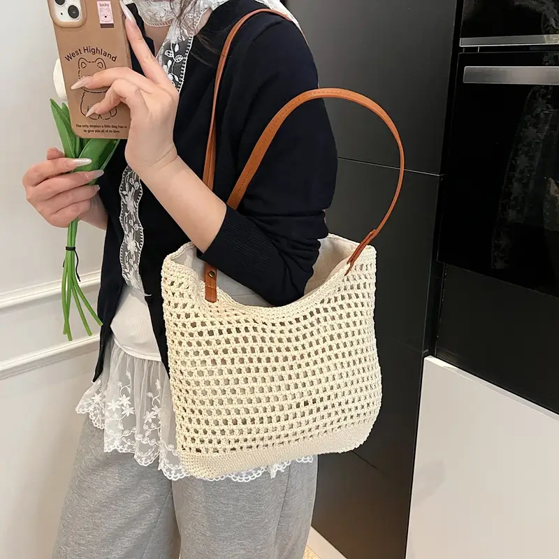 New Large Capacity Woven Women's Shoulder Bag - Image 8
