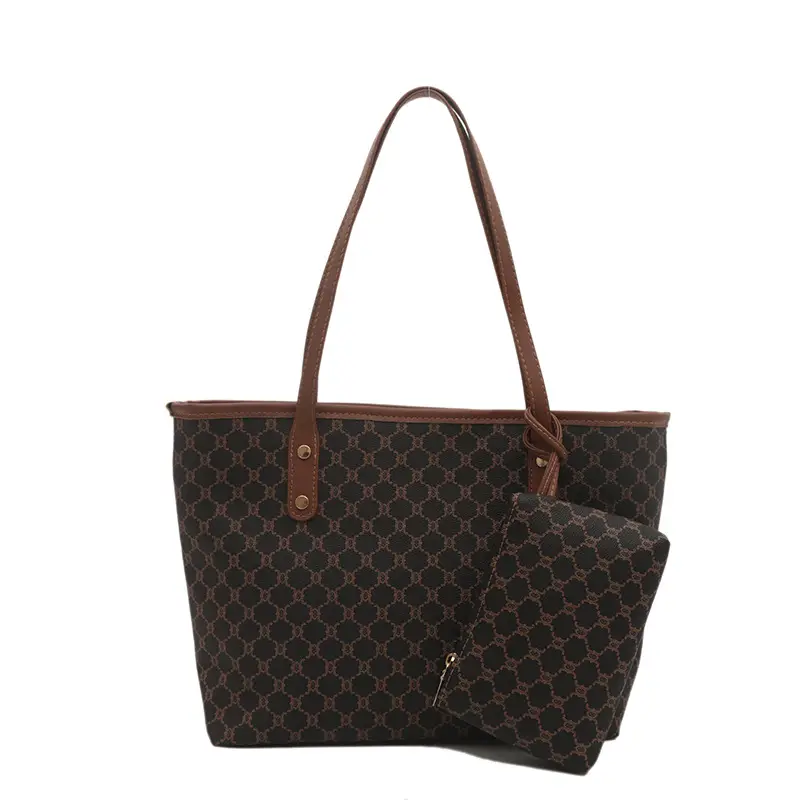 Women's Brown White Pattern Crossbody Bag Large Capacity - Image 8