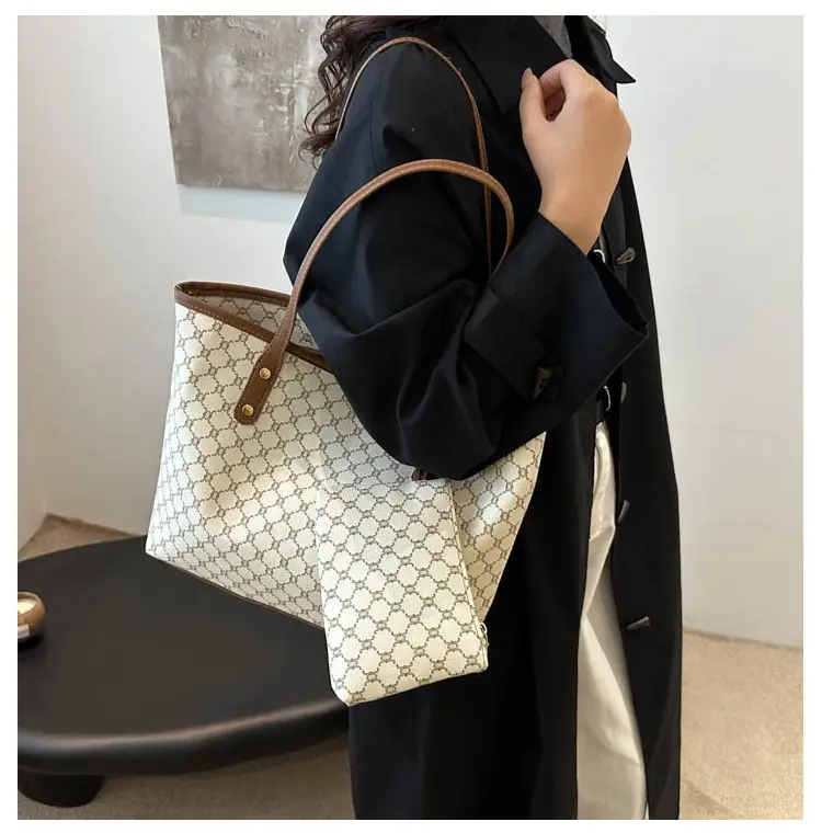Women's Brown White Pattern Crossbody Bag Large Capacity — feature 10