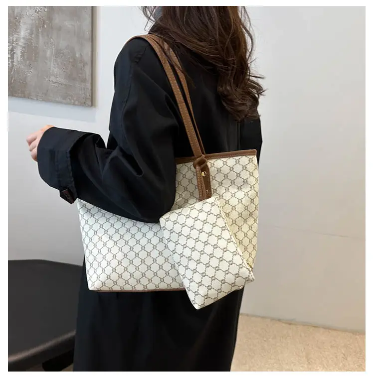 Women's Brown White Pattern Crossbody Bag Large Capacity — feature 11