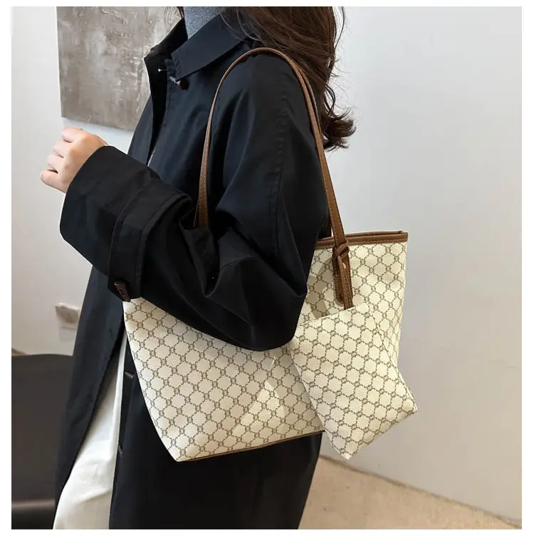 Women's Brown White Pattern Crossbody Bag Large Capacity — feature 12