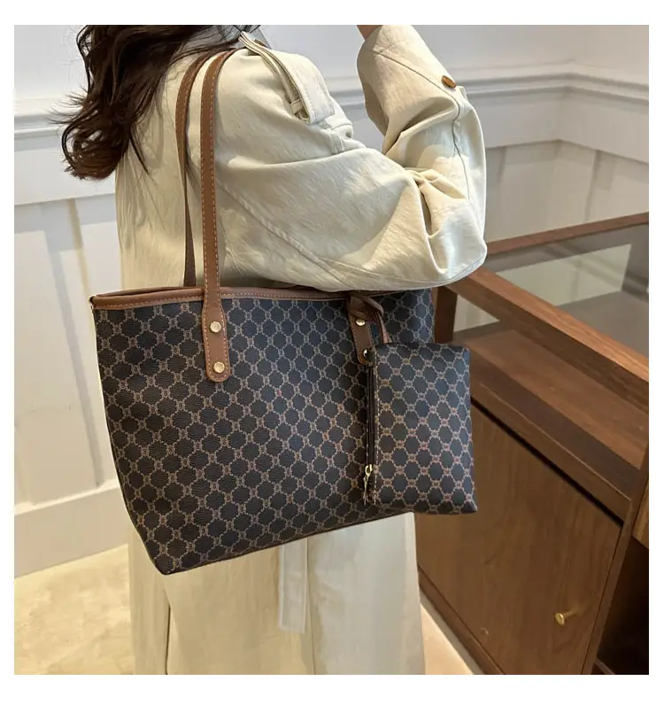 Women's Brown White Pattern Crossbody Bag Large Capacity — feature 14
